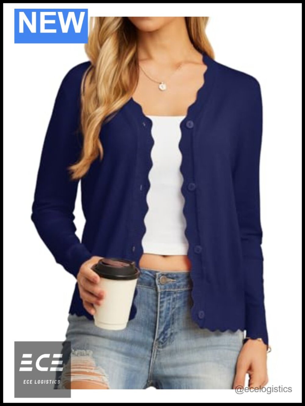 Women's Lightweight V-Neck Button Down Cardigan Long Sleeve Knit Sweater